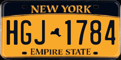 NY license plate HGJ1784