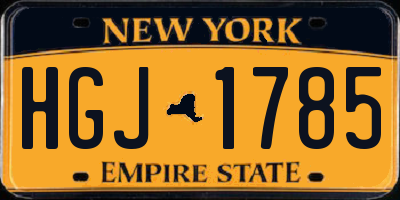 NY license plate HGJ1785
