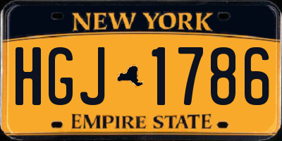 NY license plate HGJ1786