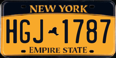NY license plate HGJ1787