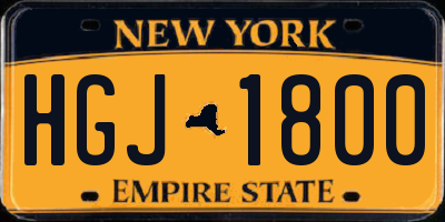 NY license plate HGJ1800