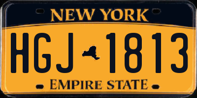 NY license plate HGJ1813