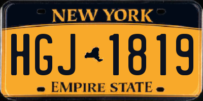 NY license plate HGJ1819