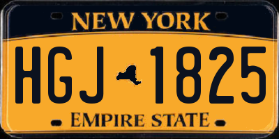 NY license plate HGJ1825