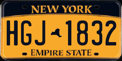 NY license plate HGJ1832