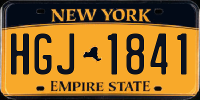 NY license plate HGJ1841