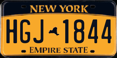 NY license plate HGJ1844