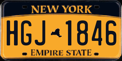 NY license plate HGJ1846