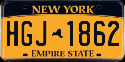 NY license plate HGJ1862