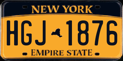NY license plate HGJ1876