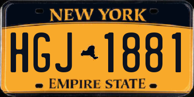 NY license plate HGJ1881