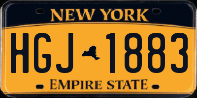NY license plate HGJ1883