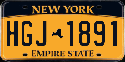 NY license plate HGJ1891