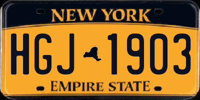 NY license plate HGJ1903