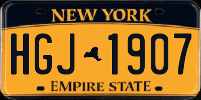 NY license plate HGJ1907