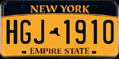 NY license plate HGJ1910