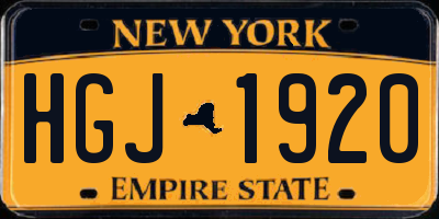 NY license plate HGJ1920