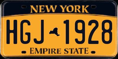 NY license plate HGJ1928