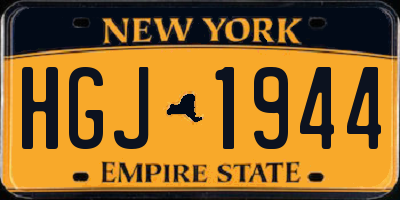 NY license plate HGJ1944