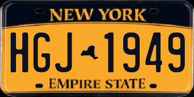 NY license plate HGJ1949