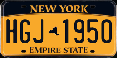 NY license plate HGJ1950
