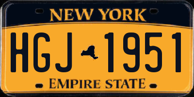 NY license plate HGJ1951