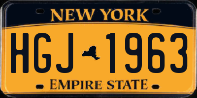NY license plate HGJ1963