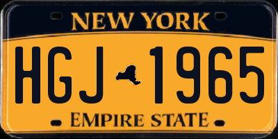 NY license plate HGJ1965