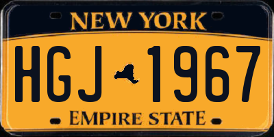 NY license plate HGJ1967