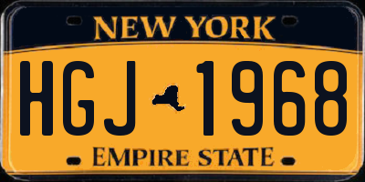 NY license plate HGJ1968