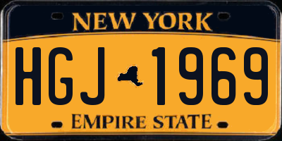 NY license plate HGJ1969