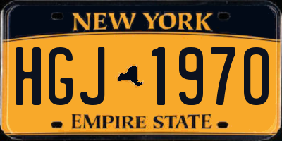 NY license plate HGJ1970