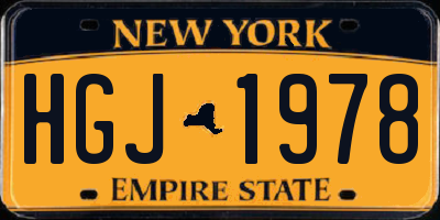 NY license plate HGJ1978