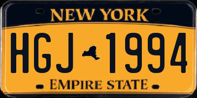 NY license plate HGJ1994