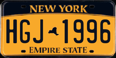 NY license plate HGJ1996