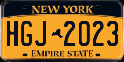 NY license plate HGJ2023