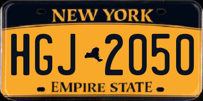 NY license plate HGJ2050