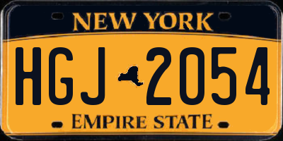 NY license plate HGJ2054