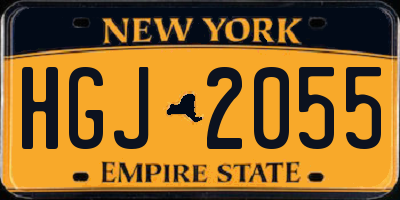 NY license plate HGJ2055