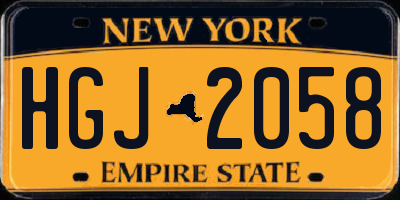 NY license plate HGJ2058