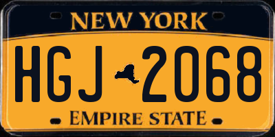 NY license plate HGJ2068