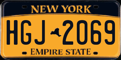 NY license plate HGJ2069