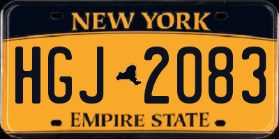 NY license plate HGJ2083
