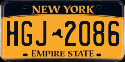 NY license plate HGJ2086