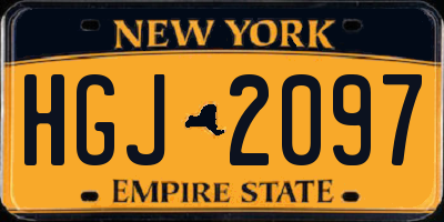 NY license plate HGJ2097