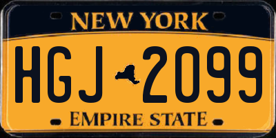 NY license plate HGJ2099