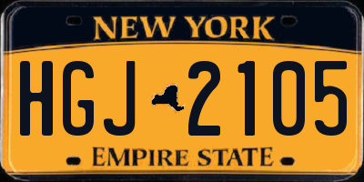 NY license plate HGJ2105