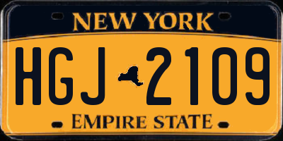 NY license plate HGJ2109