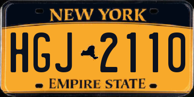 NY license plate HGJ2110