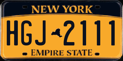 NY license plate HGJ2111